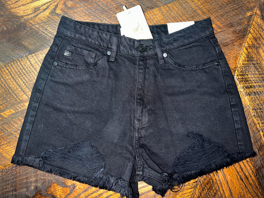Kancan Black Distressed shorts