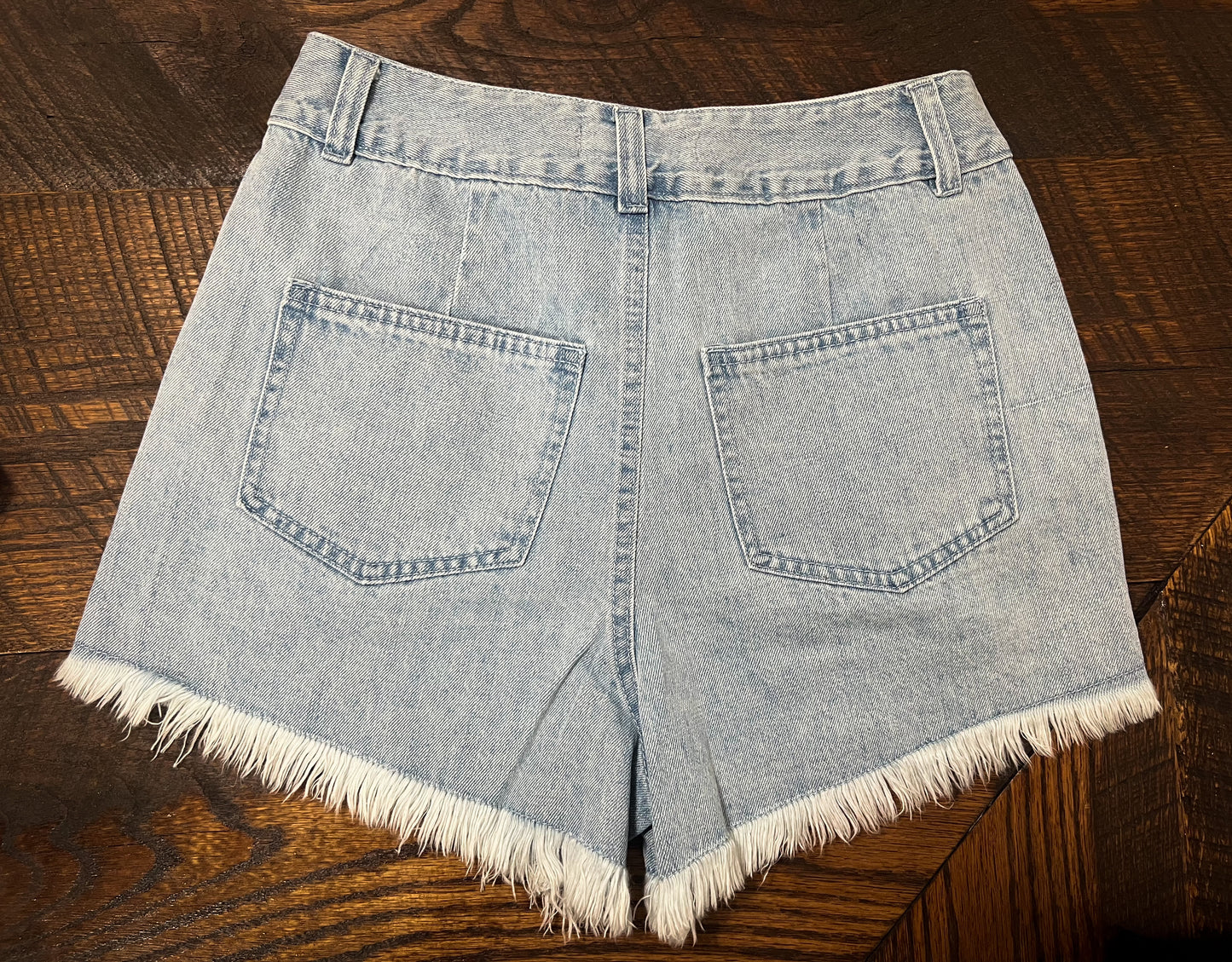 Light Rhinestone Denim Shorts